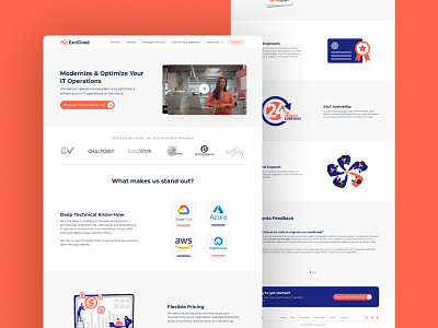 ExclCloud - Cloud Consulting Website cloud consultant design landing page ui website website design