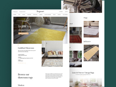 Rugmart - eCommerce Website design ecommerce green landing page rugs store ui website website design