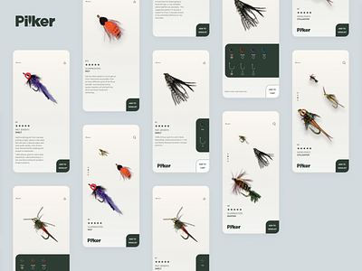 Pilker mobile app concept 2020 concept fishing fly flyfishing interface mobile ui ux