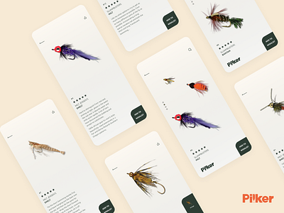 Pilker mobile UI branding concept fishing interface logo mobile ui