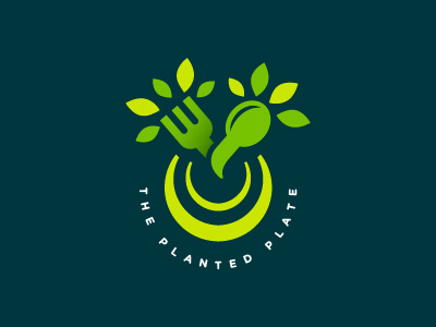 The Planted Plate food leaf logo mark planted plate vegetarian