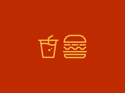 Shake and Burger burger cafe icon monoline protein shake
