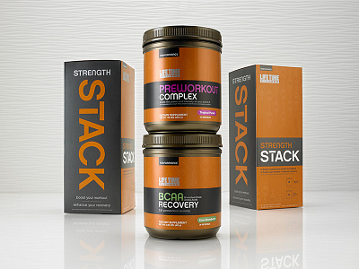 StrengthStack fitness nutrition packaging postworkout preworkout strengthstack supplement