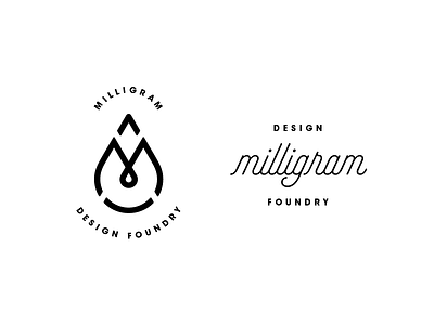 Milligram 01 classic design drip drop foundry m mark milligram monogram script vector