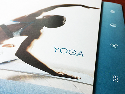 Life Time Yoga blue brochure fitness icon life time meditation print vinyassa yin yoga
