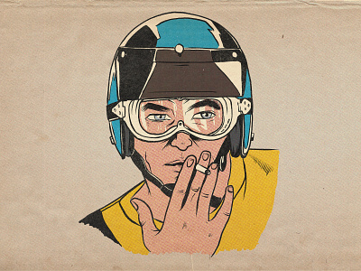 Vintage Motocross Dude illustration procreate