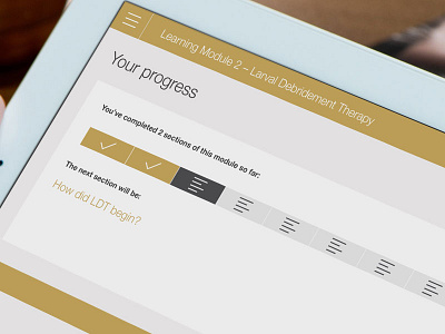 eLearning Progress Screen captivate elearning moodle rwd ux web ui website