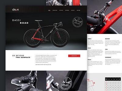 Dassi Road bike cycling dassi luxury mockup rwd ui ux visual web design website