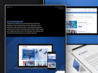 Portfolio Item Layout abseling access branding rope scotland superior ui ux web website