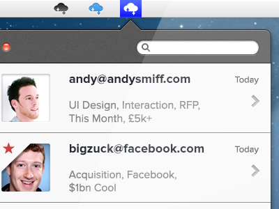 Icons & Inbox Inquirely Menu Bar App icons mac mac app menu search ui user interface