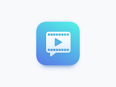 🎥 + 💬 app app icon application brand design emblem gradient icon identity ios ios icon movie