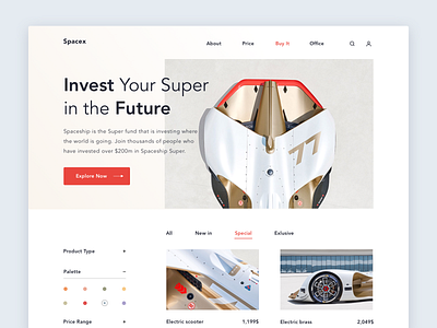 Transport of the future - Concept design bright colors cars clear daniel simon design landing design landing page product roborace speed ui user interface ux