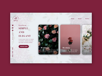 Rose' - Landing Page branding card design design graphic design identity illustrator logo typography ui web web design xd