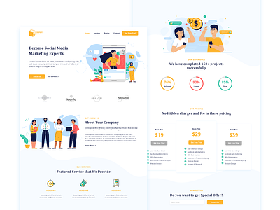 Marketing Agency - Landing Page adobe xd design landing page ui ux vector web design