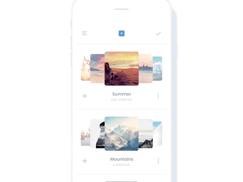 Photo albums landscape transition albums animation gallery landscape master details navigation photo transition ux