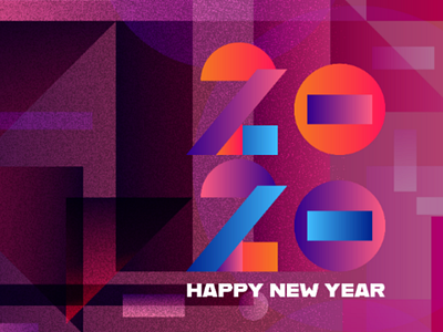 Happy New Year 2020 abstract new year typography vector