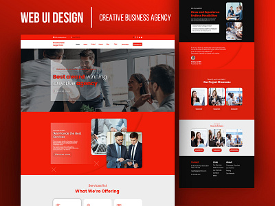 Creative Business Agency Web UI Template Design