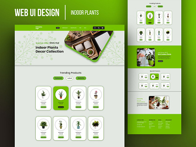 Indoor Plants Web UI Template Design user interfaces