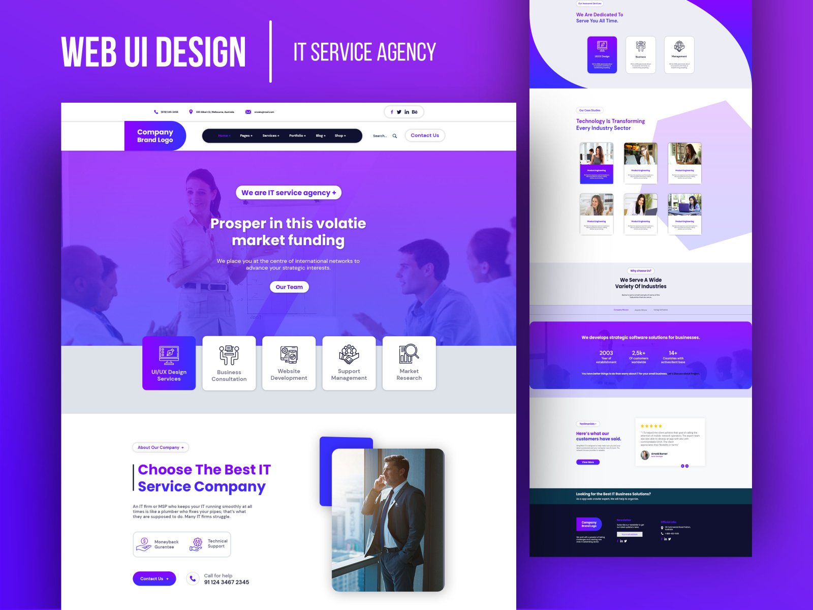 IT Service Agency Web UI Template Design by Md Alamgir Islam on Dribbble