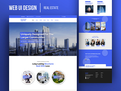 Real Estate Web UI Template Design user interfaces