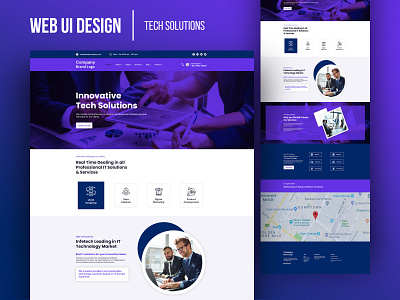 Tech Solutions Web UI Template Design user interfaces