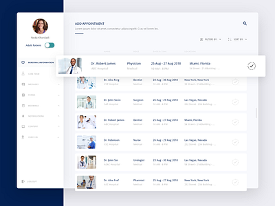 Doctor Appointment Booking app booking color colour design doctor dribbble invite invitation typography ui ux web website