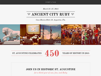 Ancient City Ruby 2015 conference minimal site