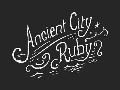 Ancient City Ruby type hand drawn type lines logo pirates stars typography