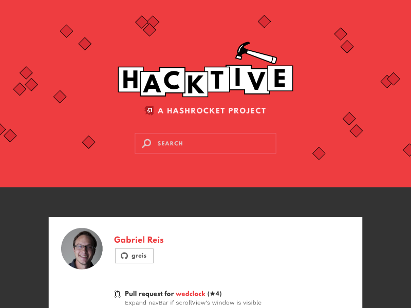 Hacktive profile geometric geometry diamonds cards hammer logo layout