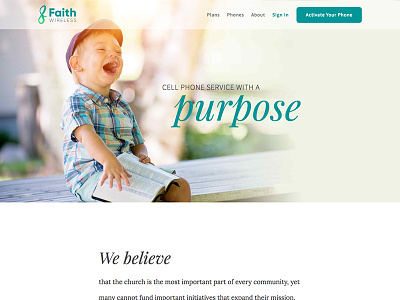 Faith Wireless Marketing Site layout marketing site typography