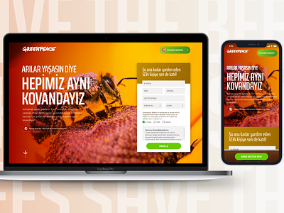 GreenPeace | Save the Bees landing page ui ux