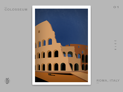 A class project: Colosseum colosseum design fun illustation illustrator logo poster project typography vecto