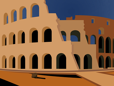 A class project: Colosseum (Up-Close) colosseum design fun illistration illustrator logo poster project typography vecto