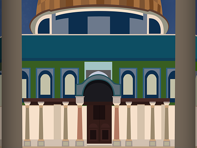A class project: Dome of The Rock (Up-Close) blue design dome fun illistration illustrator jerusalem logo poster project vecto
