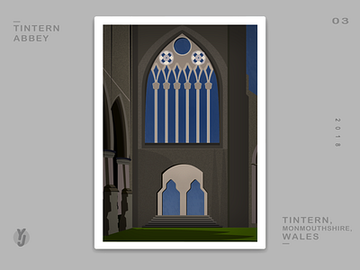 A class project: Tintern Abbey abbey blue design fun illistration illustrator logo poster project vecto