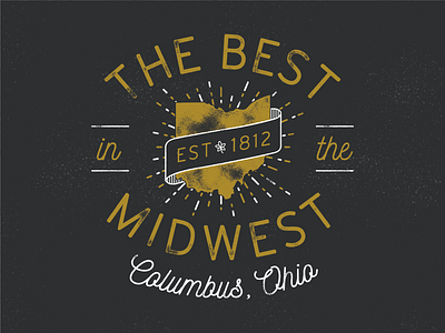 Best in the Midwest banner best buckeye burst capital cbus columbus distressed gold midwest ohio ohio state osu state