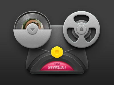 play and share recorder tape music share play radio icon ios china ui black