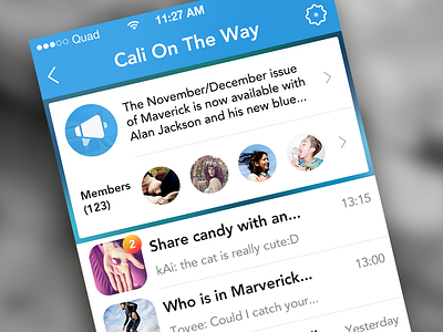 Quad Detail app chat flat ios list location simple ui