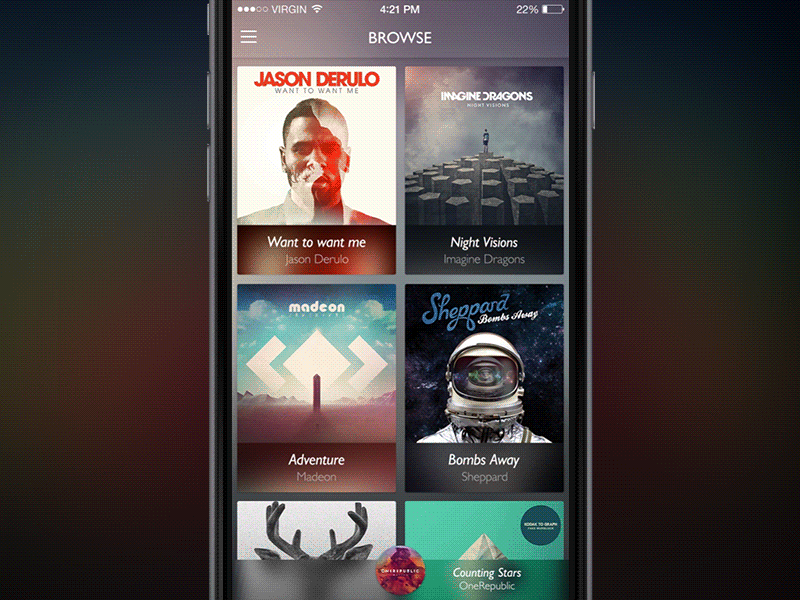 music animation app ios motion graphic music play ui