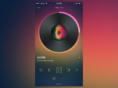Player app ios mobile music player profile ui vinyl
