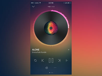 Player app ios mobile music player profile ui vinyl