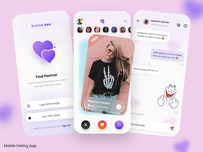 Find Partner Dating App 💗 app couple dating dating app design mobile app deisgn ux ui