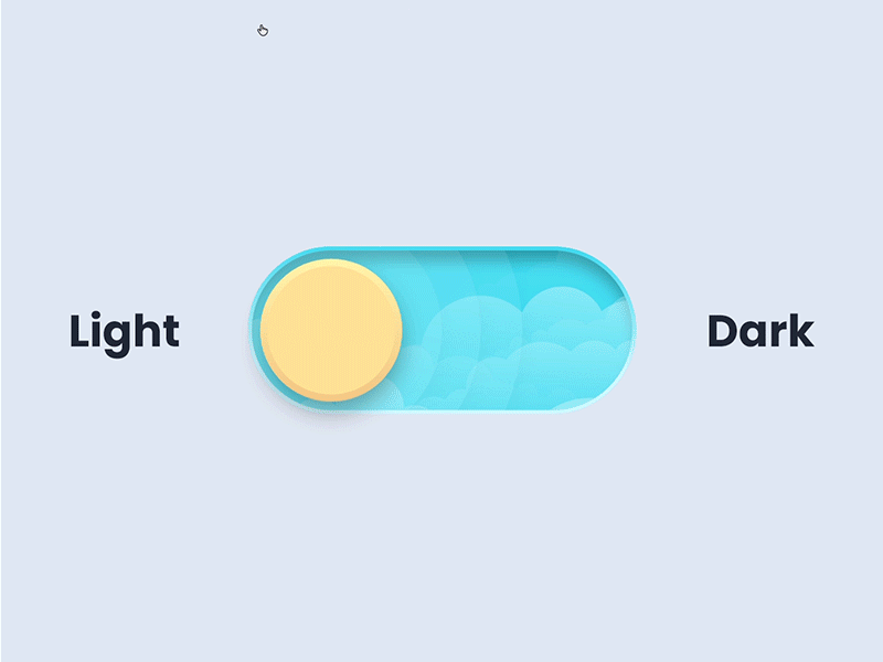 Toggle Button with Light & Dark Mode 3d button color dark day design illustration light mode night theme toggle transition ui ux vector