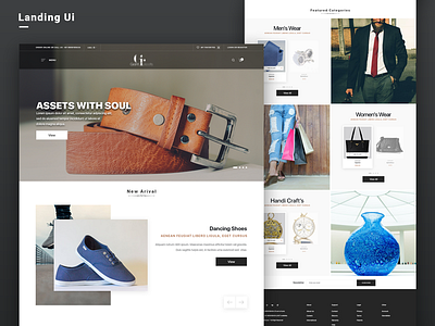 Landing Ui design ecommerce interface prototype shop shopping ui ux website