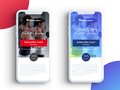 Landing Page Design for Fitness design fitness landing page mobile design modern ui