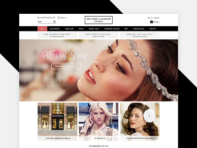 Olivier Laudus London boutique design landing page modern ui wedding jewellery