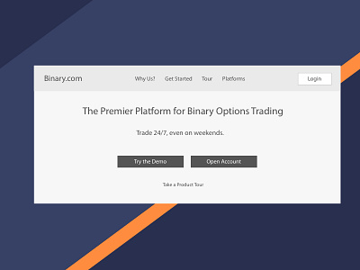 Binary.com Sign up Flow binary design interface minimalism module signup trading ui ux