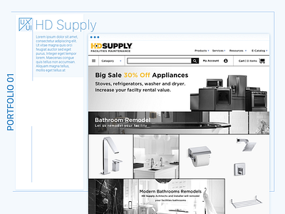 HD Supply Facility Maintenance Commerce Light Version concept draft portfolio ui ux