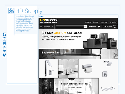 HD Supply Facility Maintenance Commerce Dark Version concept portfolio ui ux