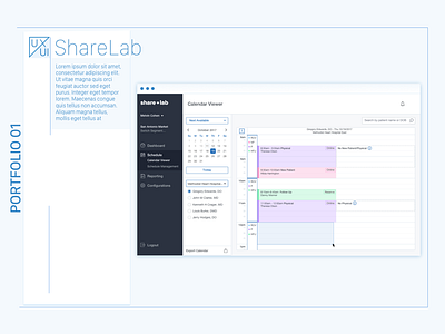 Share Lab Medical Scheduling medical technology medtech ui ux